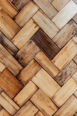 Wall Mural - Texture pattern of natural parquet flooring. Parquet floor surface. Abstract backdround with copy space.