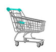 © Andrii - Shopping cart isolated on transparent background. Empty metal trolley