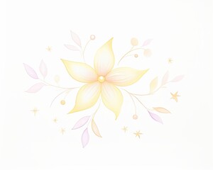 Poster - a delicate pastel flower design with soft petals and leaves, perfect for backgrounds, invitations, a