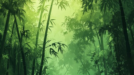 Poster - Green Bamboo Forest Wallpaper for Nature Enthusiasts