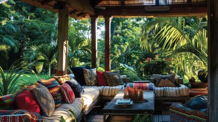 Wall Mural - Relaxing Patio with Tropical View