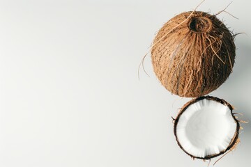 world coconut day concept. on white background. copy space