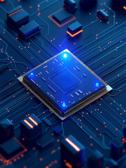 closeup of high-tech computer chipset