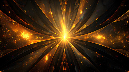 Abstract lights vector background with glowing gold stars