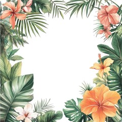 Wall Mural - Botanical Frame on White --v 6.1 Job ID: e6c8481b-4ae8-4204-87bc-72141497cac6