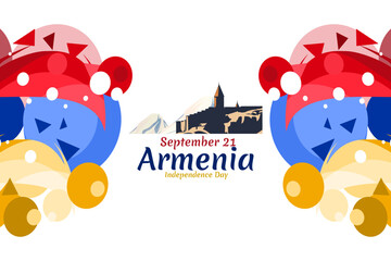 Wall Mural - September 21, Independence Day of Armenia. vector illustration. Suitable for greeting card, poster and banner.