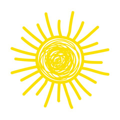 Wall Mural - hand drawn sun icon. vector illustration