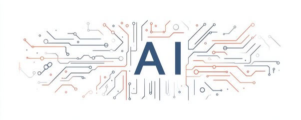 Poster - AI technology concept with futuristic circuit design highlighting the integration of artificial intelligence in modern digital systems