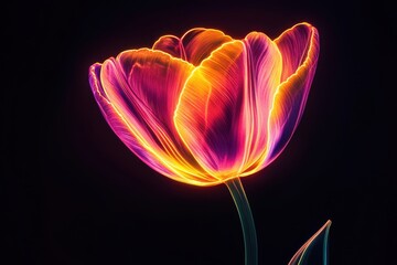 Wall Mural - A flower with a bright orange center and pink petals