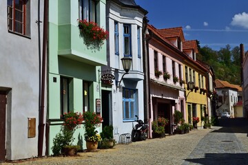 Wall Mural - Bunte Häuser im Jüdischen Viertel in Trebic, Tschechien