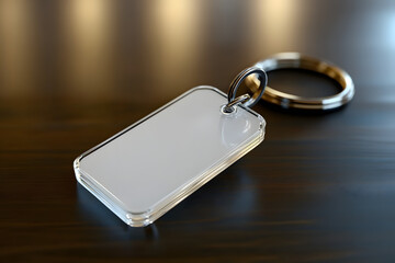 Poster - White Empty Acrylic Keychain 3D Realistic Mockup