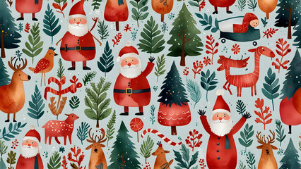 christmas happy land watercolor elements