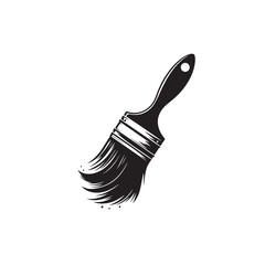 Paintbrush silhouette. Paintbrush logo, icon. Paintbrush vector design isolated on white background.