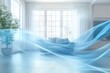© kenkuza - Blue waves of fresh clean air in the apartment. Fresh scent and air filtration effect