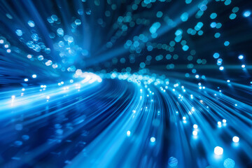 Poster - A blue light with many small dots in it