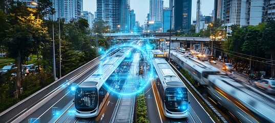 Poster - Smart City of the Future: AI Transportation and Holographic Billboards
