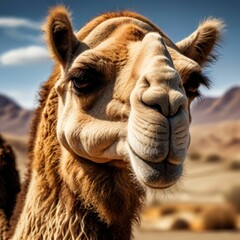 Beautiful Realistic Close Up Camel Head