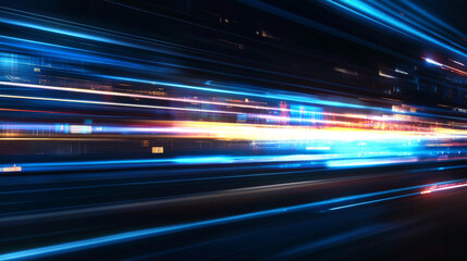 Poster - Speed movement design background concept featuring hi-tech digital technology elements. The dynamic visual showcases futuristic motion with glowing lines, sleek curves, and a sense of rapid velocity, 