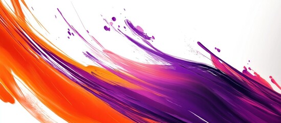 Canvas Print - Abstract Purple and Orange Paint Strokes