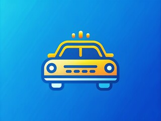 Yellow taxi cab icon incorporated into a modern, stylized logo design, blending urban transportation and innovative