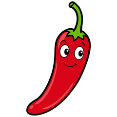 Wall Mural - red chili pepper vegetable cartoon vector icon illustration