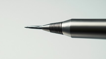 A detailed view of a screwdriver with a magnetic tip, showcasing its precision and craftsmanship against a light backdrop