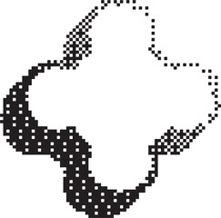 Poster - Bitmap pattern star shape. Flower halftone gradient element. Y2k graphic abstract icon. Dither noisy grunge texture.