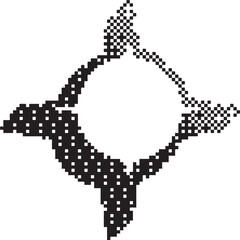 Poster - Bitmap pattern star shape. Halftone gradient element. Y2k graphic abstract icon. Dither noisy grunge texture.