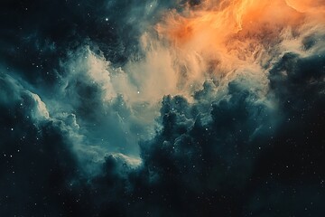 abstract cosmic nebula with swirling clouds and stars. space background for science fiction, fantasy