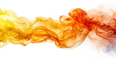 Wall Mural - Abstract Orange and Yellow Smoke Swirls, Abstract Art, Smoke Photography, Colorful Smoke