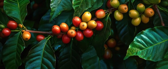 The Coffee Plant Branch Berries