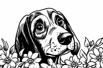 Cute coloring page featuring a playful dog for kids creativity.