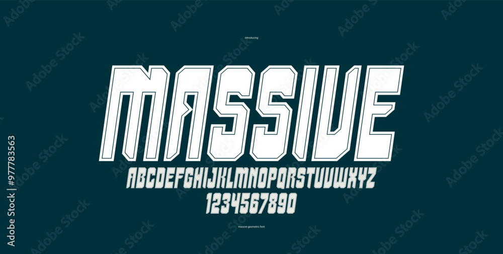 Typography Letters Strong Geometric bold and strong vector font for logos and emblems, heavy ...