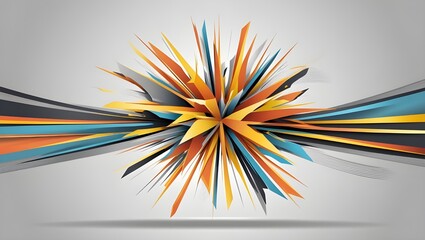 Poster - Fiery Burst of Colors in an Abstract Explosion – Bold Digital Art with Red, Yellow, and Orange Patterns