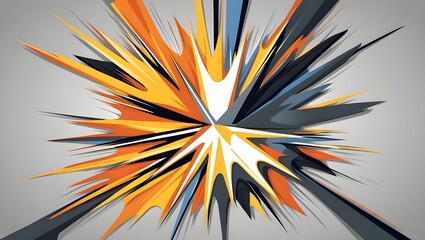 Poster - Abstract Explosive Burst of Colors and Light – Dynamic Starburst Design in Vibrant Shades