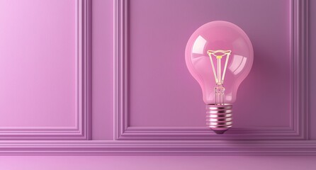 Wall Mural - 3D illustration of a light bulb, realistic transparent modern illustration