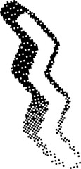 Poster - Bitmap pattern shape. Zigzag halftone gradient element. Y2k graphic abstract icon. Dither noisy grunge texture.