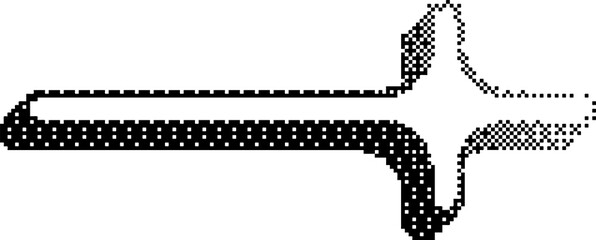 Poster - Bitmap pattern star shape. Halftone gradient element. Y2k graphic abstract icon. Dither noisy grunge texture.