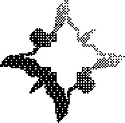 Poster - Bitmap pattern star shape. Halftone gradient element. Y2k graphic abstract icon. Dither noisy grunge texture.