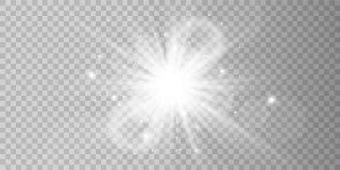 Wall Mural - glow light effect. star burst with sparkles.sun.