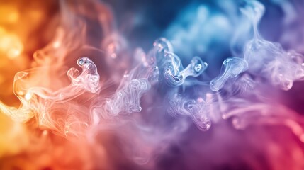 Wall Mural - Vibrant smoke swirls in stunning colors, creating an abstract and dynamic visual effect. Perfect for artistic backgrounds.