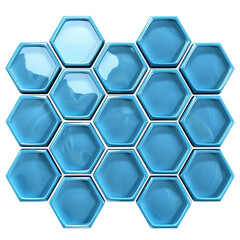 Aufkleber - Abstract background with blue hexagons forming honeycomb pattern