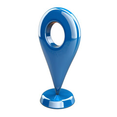 Poster - Blue map pointer standing on a white background