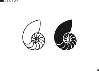 Canvas Print - Nautilus shell icon. Vector illustration EPS10