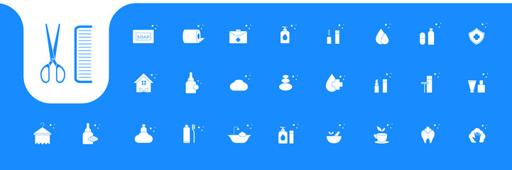 Canvas Print - body treatment cleaning icons set design vector