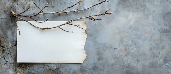 Poster - a letter featuring a twig from a chinese tallow tree. copy space image. place for adding text and de