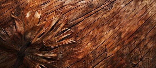 Poster - Brown dry palm tree trunk from the jungle featuring an intriguing texture background and details Abstract background frame copyspace