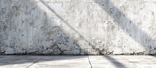 Wall Mural - Grungy white concrete wall backdrop Background featuring a finely detailed section of stone wall Cement texture. Copy space image. Place for adding text and design