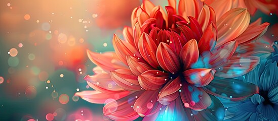 Poster - abstract floral background featuring stunning colors. copy space image. place for adding text and de