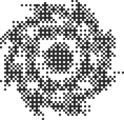 Poster - Pixel pattern shape. Textured star with bitmap dither gradient. Retro cosmic element with old computer game graphic effect. Halftone grunge illustration